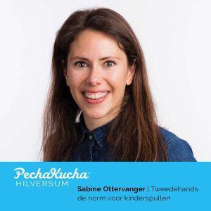 Foto aankondiging spreker Sabine Ottervanger bij PechaKucha Hilversum 2022